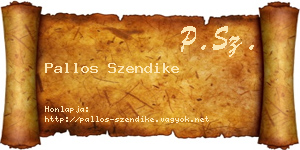 Pallos Szendike névjegykártya